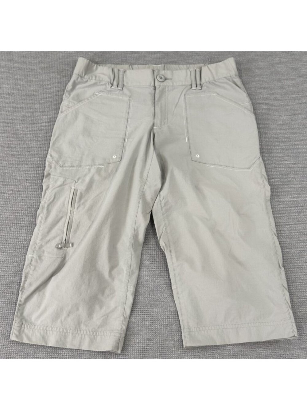 Eddie Bauer Sport Active Fit Hiking Capri Womens Small Gray Stretch Lightweight